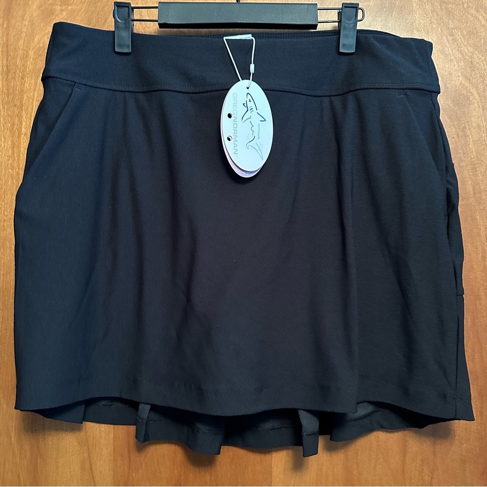 NWT‎ Greg Norman Golf Black Shorts Skort Skirt Large